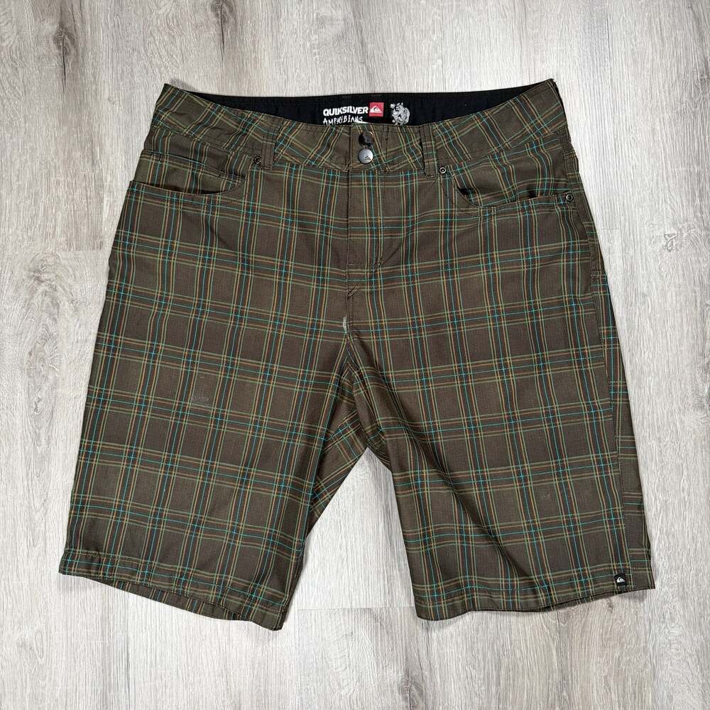 Quiksilver Amphibians Hybrid Plaid Walk Shorts Size 34